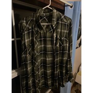 Green White Black Flannel
